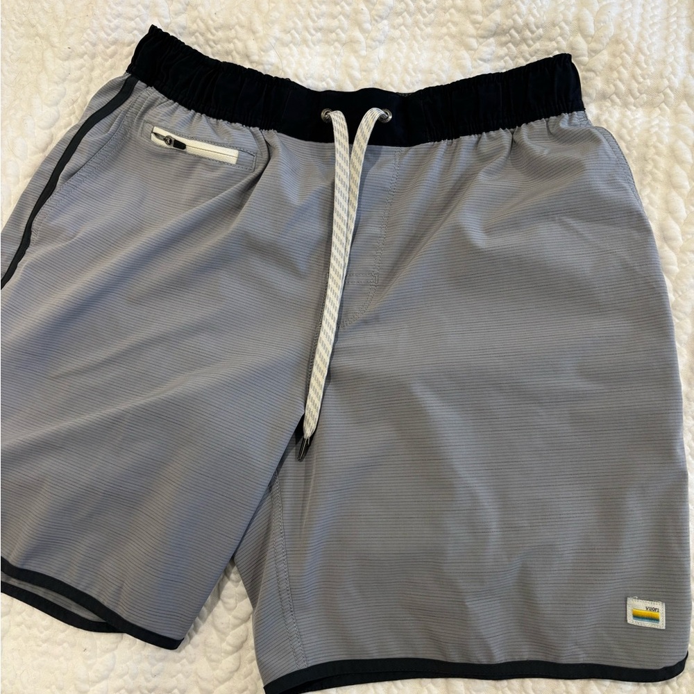 Men's Gray Vuori Banks Shorts with Black Trim